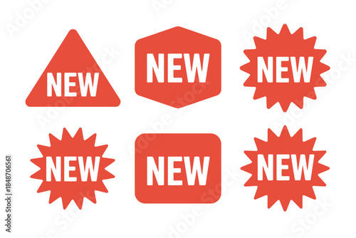 Red New Product Label Icons