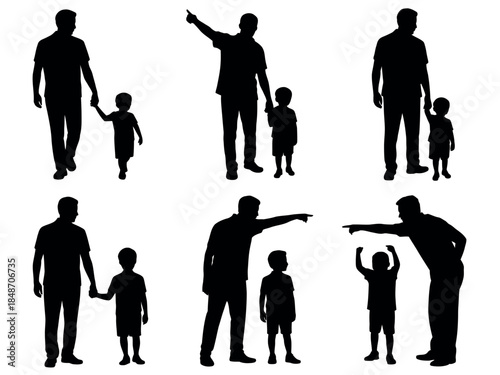 Silhouette of Father and Child