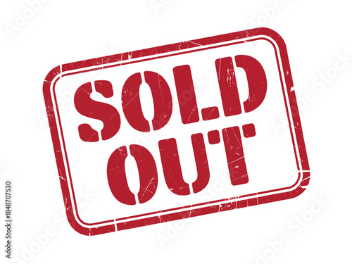 Sold Out Stamp Signage Indicator