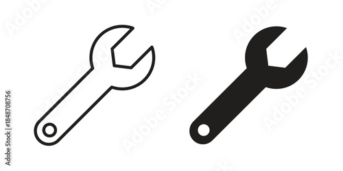 Wrench icon pictogram in trendy outline style. icon, sign or symbol.