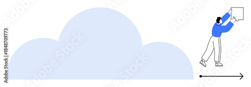 Cloud storage concept. Cloud storage innovation with data upload visual. Cloud storage enabling seamless sharing, efficient backups, and modern digital organization. For tech, business, innovation