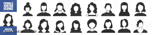 Business people avatars, diverse men and women profile icons, social media user symbol, outline vector on transparent background