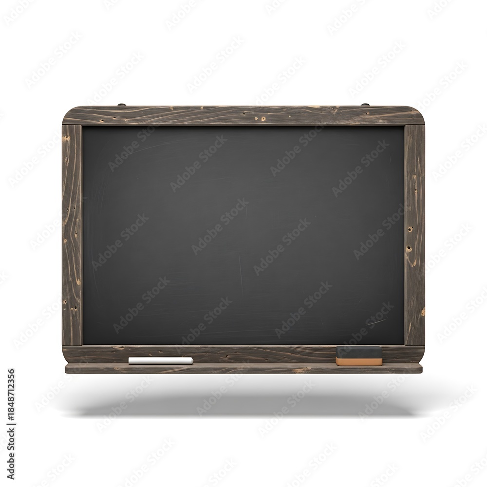 Fototapeta premium blackboard with wooden frame and chalk.