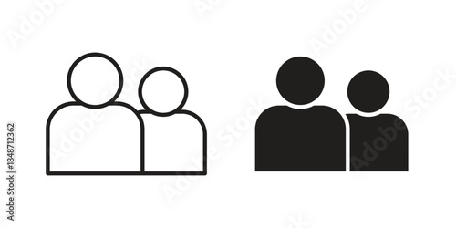 Friends icons collection. Line vector sign, symbol for web and mobile