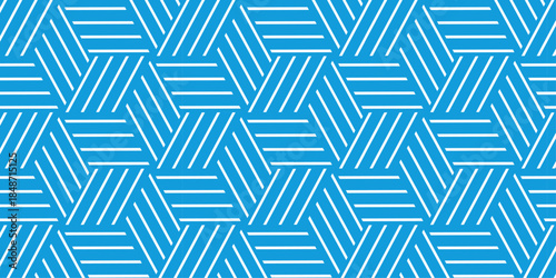 seamless blue pattern texture repeat grid triangle geometric hexagon type cube fabric pattern shapes cover template design.