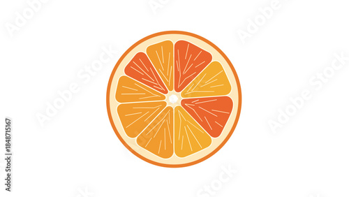 Blood Orange Slice Isolated on White.