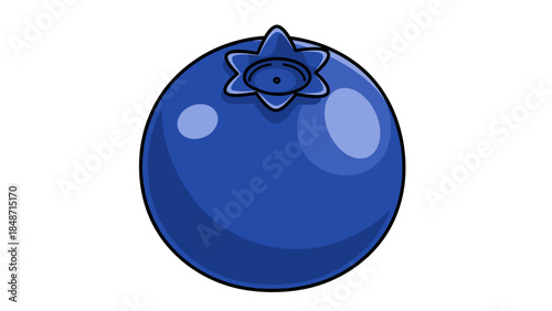 Blue Atom Icon on Sphere Surface.