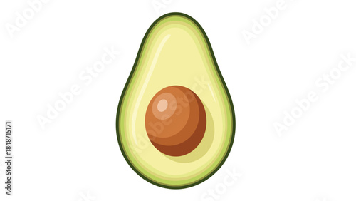 Avocado Cut in Half with Pit.