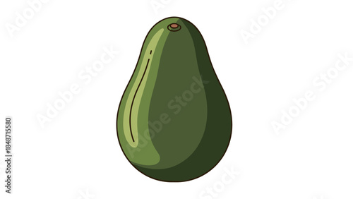 Ripe Avocado Fruit Isolated on White.
