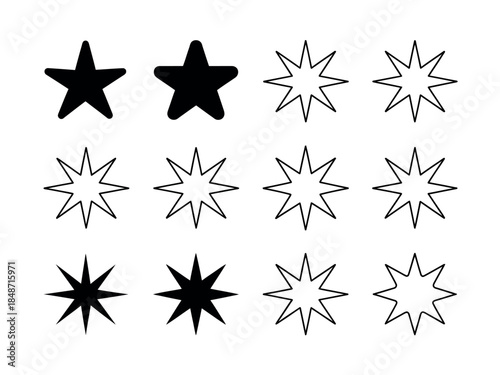 Various Star Shapes and Symbols
