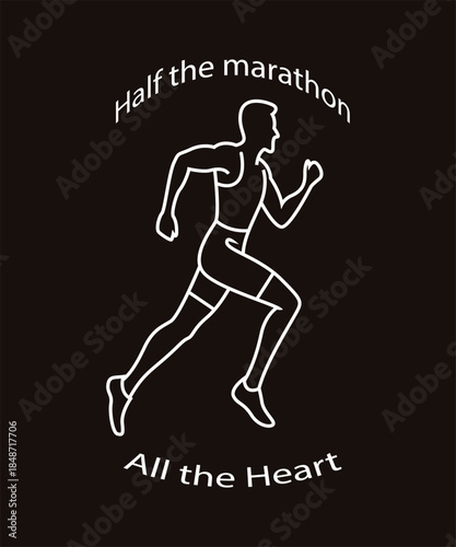 Running man line art with motivational quote 