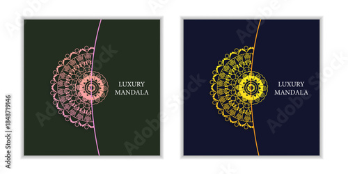 Creative luxury ornamental mandala background ramadan special design in shiny gold color and mix gradient.