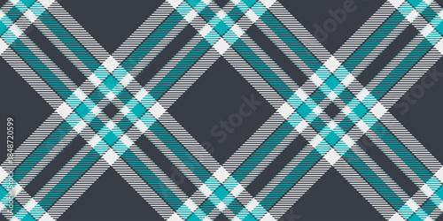 Checked background fabric vector, london seamless textile pattern. Plain plaid check texture tartan in dark and white colors.