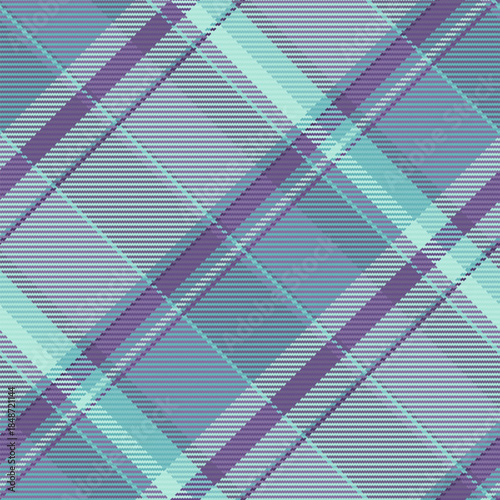 Soft vector fabric tartan, intricate texture check pattern. Newborn seamless background plaid textile in pastel and light colors.