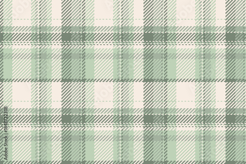 Classic plaid pattern. Textile design with woven fabric texture in muted greens. Ideal for backgrounds, apparel, or graphic projects needing a traditional touch.
