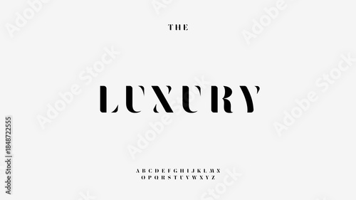 Luxury Font Logo Alphabet, Bold Elegant Minimal Typography, Geometric Antique Serif Letters for Beauty Fashion Wedding, Restaurant, Jewellery, Antique Modern Monogram Branding. Vector Logos Typeset