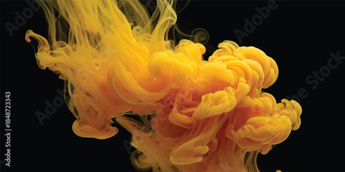 A smooth, flowing blue and orange jellyfish on a black background, resembling a swirl of colored light and gentle motion
