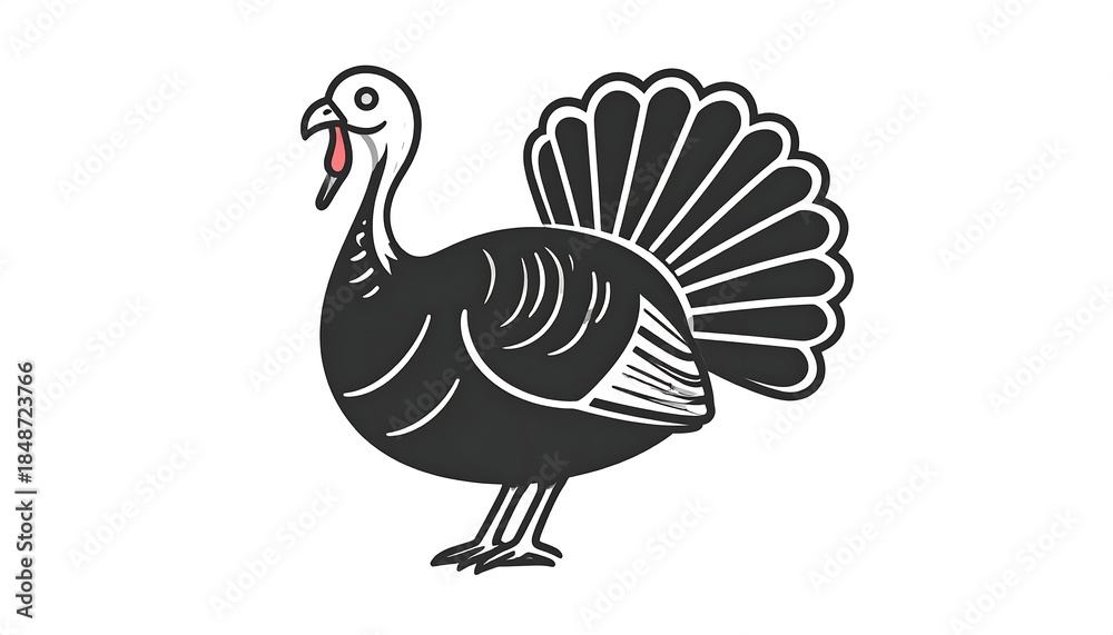Fototapeta premium Stylized vector illustration of a turkey