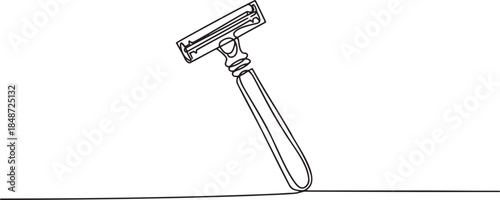 Single line drawing of safety razor
