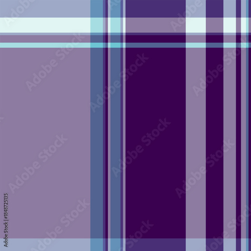 Quality textile background texture, printout pattern seamless fabric. Traditional plaid tartan check vector in pastel and purple colors.