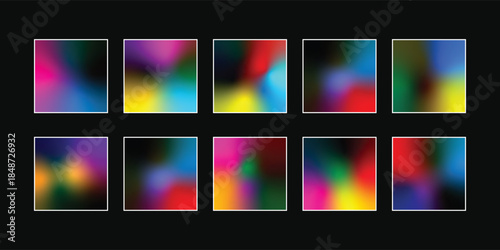 Colorful abstract banners with glossy web buttons and icons