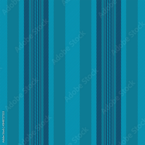Mged fabric vertical background, scenery stripe seamless vector. Lpen pattern lines textile texture in cyan and blue colors.