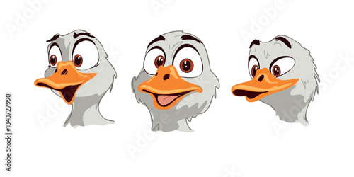 adorable goslings faces collection expressing various feelings