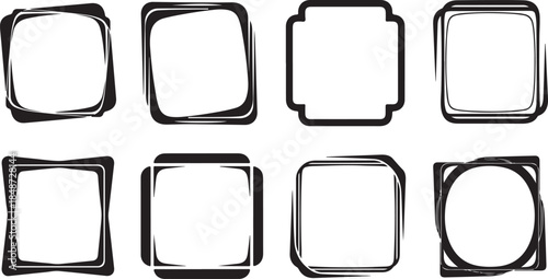 Hand drawn rectangular frames for creative design projects