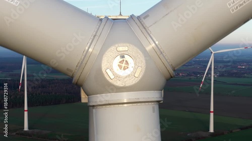 Close Up of Wind Turbine for Renewable Energy
