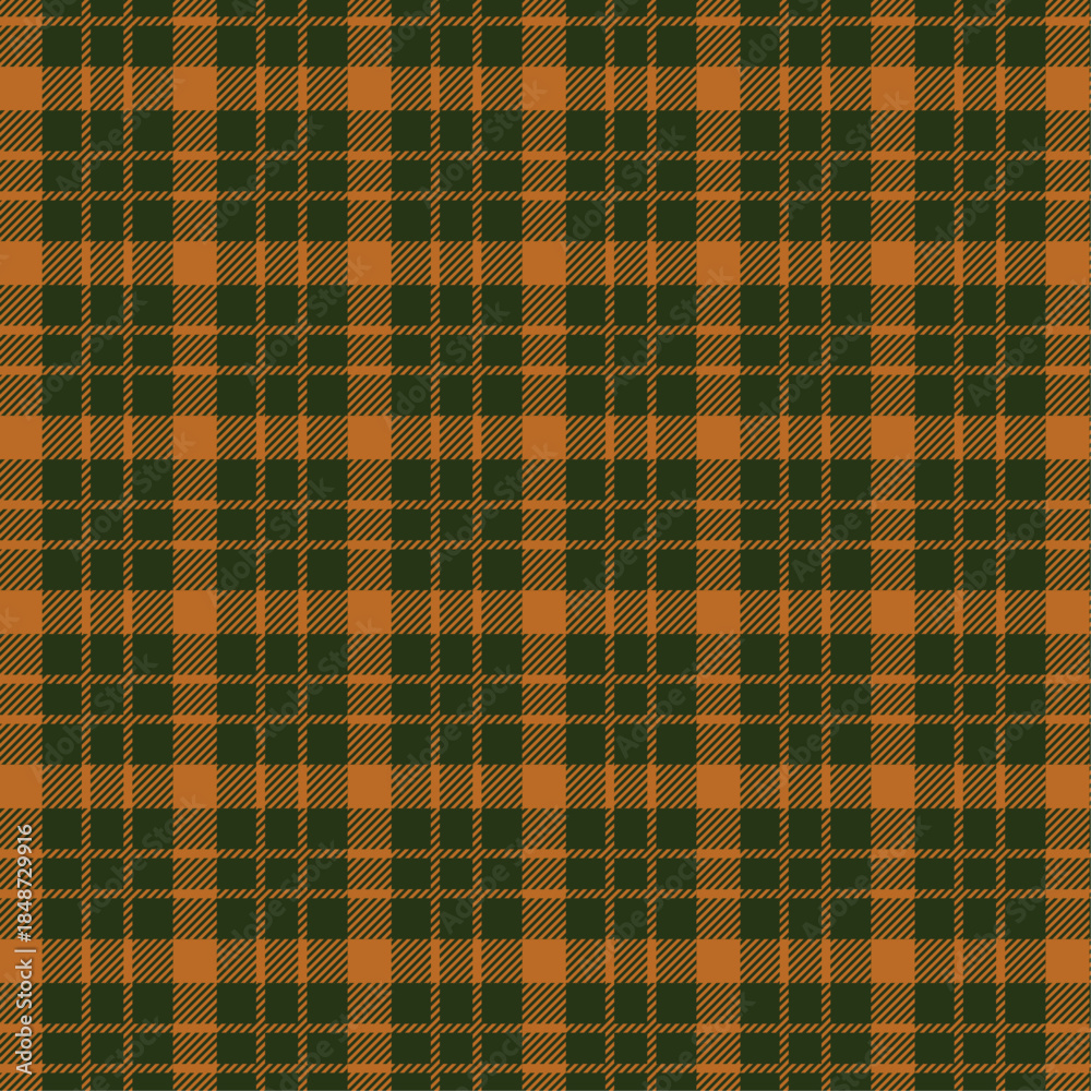 Fototapeta premium Vibrant orange and green plaid pattern with dynamic diagonal lines