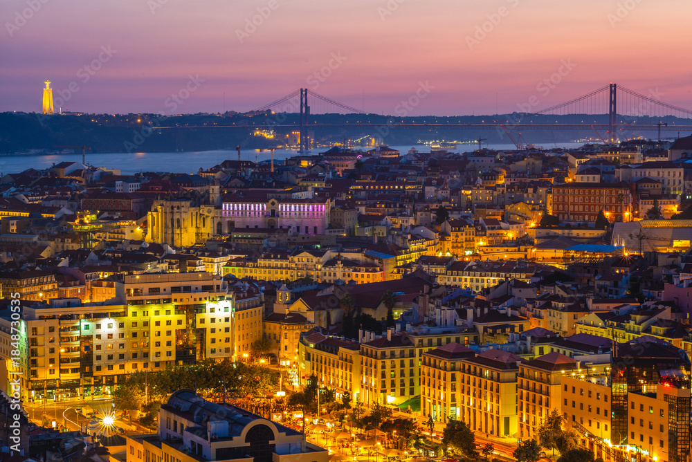 Naklejka premium View over Miradouro da Senhora do Monte in Lisbon, Portugal