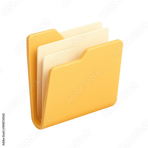 Yellow desktop folder icon representing digital file organization.
