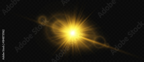 Golden Lens Flare Light Effect Sun Star Burst