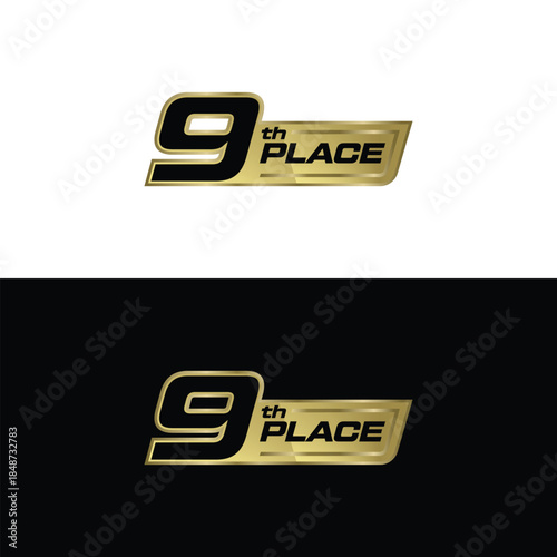 gold 9th place badge template