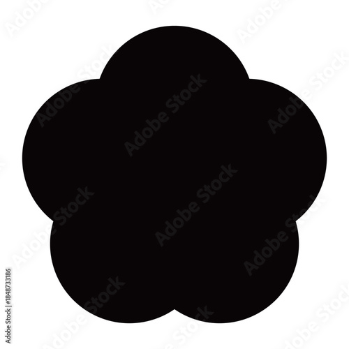 梅の花のイラスト素材　和柄　背景透過　コピースペースあり　モノクロ
