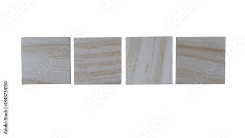 Four Light Wooden Blocks isolated on a transparent background Light Wooden Blocks isolated on a transparent background. Part of a series.
