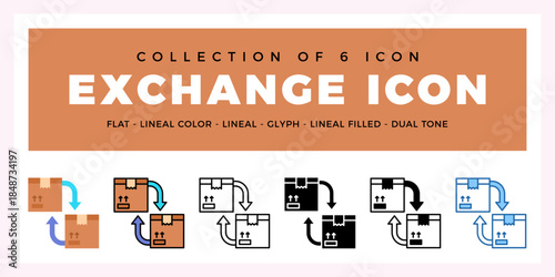 Pack of 6 Vector exchange icon