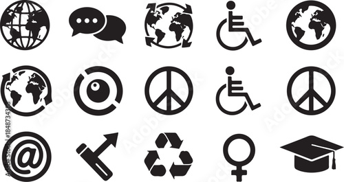 Collection of global social and communication icons