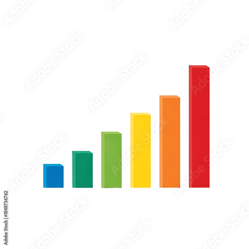 Colorful bar graph representation against transparent background for data analysis