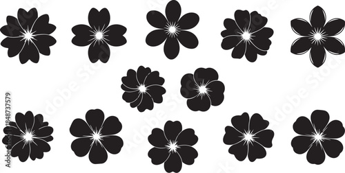 Black and white floral silhouette pattern design