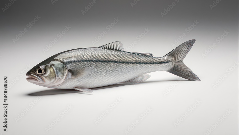 Obraz premium Freshly Caught Shad Fish Displayed on White Background.
