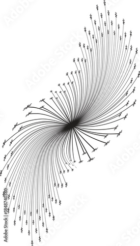 Abstract Black Line Vector, Radial Line Abstract Art, Swirling Line Vector Design, Center Burst Abstract Vector, Modern Line Wave Art, Geometric Swirl Vector, Minimal Abstract Line Art, Dynamic Line F