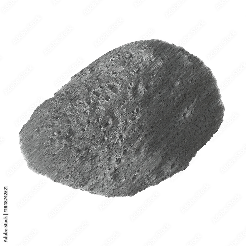 Fototapeta premium Asteroid isolated transparent background realistic sketch PNG with alpha channel