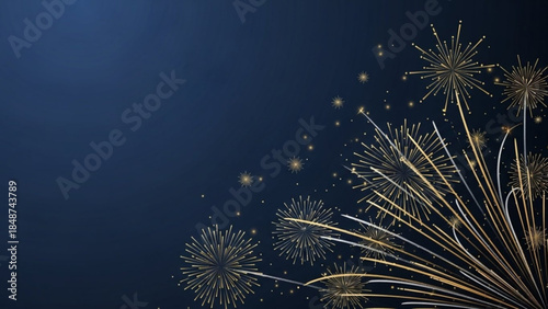 Vibrant fireworks exploding in the night sky with colorful bursts of light and smoke