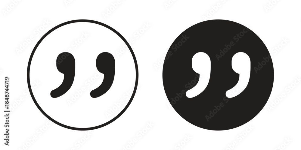 Fototapeta premium Quote right icon flat simple icon. Liner version - stock vector.