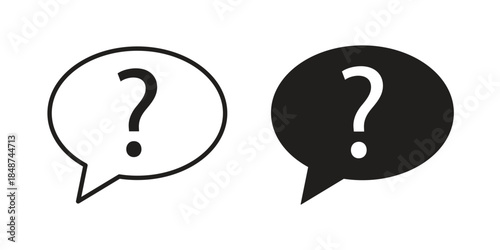 Question icon flat simple icon. Liner version - stock vector.