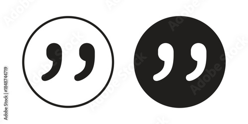 Quote right icon flat simple icon. Liner version - stock vector.