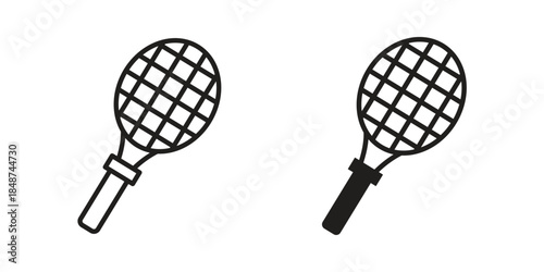 Racquet icon flat simple icon. Liner version - stock vector.