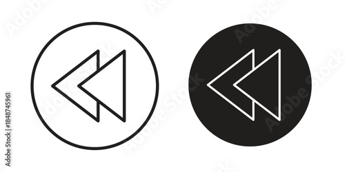 Rewind icon flat simple icon. Liner version - stock vector.