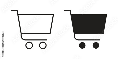Shopping icon flat simple icon. Liner version - stock vector.